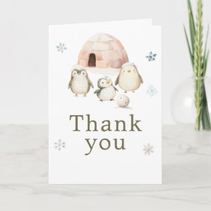 Süße Winterpinguine Geburtstagsfeier Dankeskarte