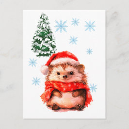Süße Wintertier-Postkarte für Kinder - Aquarell Postkarte