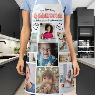 Süße Wir lieben dich Oma Fotocollage Schrift Schürze