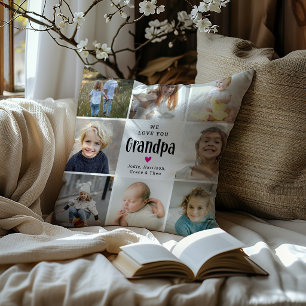 Süße 'Wir lieben dich Opa' Fotocollage Kissen
