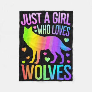 Süße Wolf-Kunst für Frauen Mädchen Wof Rudel Wölfe Fleecedecke