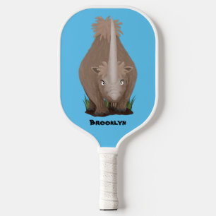 Süße wollige Rhino-Elasmotherium-Cartoon Pickleball Schläger