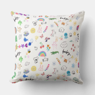 Süße, wunderliche Doodle-Dekor-Kind-Wurfkissen Kissen