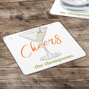 Süße wunderliche Martini-Cocktail-Party Rechteckiger Pappuntersetzer