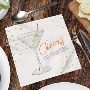 Süße wunderliche Martini-Cocktail-Party Serviette