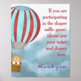 Süße Würfelwindel-Raffel-Tafel für Baby Shower Poster