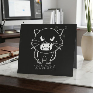 Süße wütende Katze faucht Was. Dankeskarte