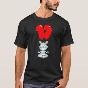 Süße Yoga-Katze 17. Geburtstag Kinder-Ballonparty T-Shirt