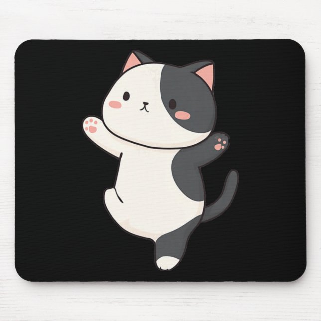 Süße Yoga-Katzen-Illustration  Mousepad (Vorne)