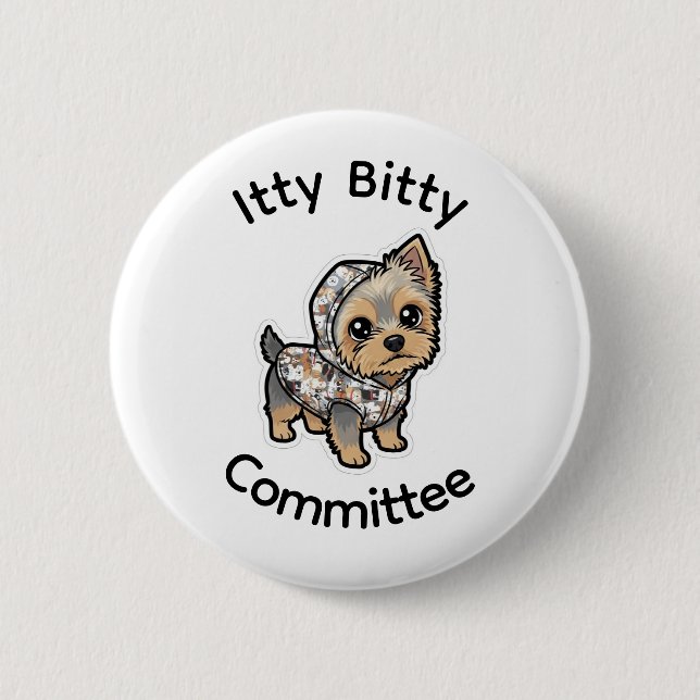 Süße Yorkie-Schaltfläche Button (Vorderseite)