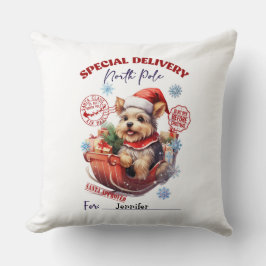 Süße Yorkie-Weihnachts-Wurfkissen Kissen