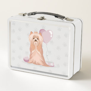 Süße Yorkshire Terrier Geburtstags-Metall-Lunchbox Metall Brotdose