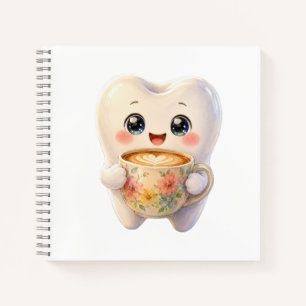 Süße Zahnarzt-Coffee-Liebhaber Kawaii Charakter Qu Notizbuch