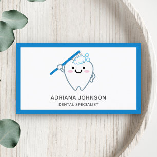 Süße Zahnbürstenreinigung mit Zahnbürsten-Zahnarzt Visitenkarte