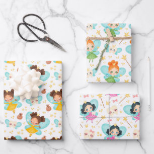 Süße Zahnfee-Wrap-Papier-Set aus 3 Geschenkpapier Set