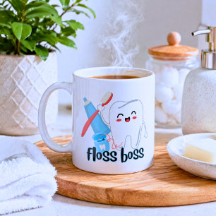 Süße Zahnseide Chefin Kaffeetasse