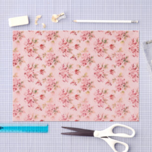 Süße zarte rosa Blumen Vintage-Seidenpapier Seidenpapier
