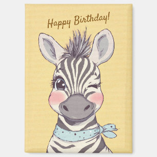 Süße Zebra mit Bandana Kindergeburtstagseinladung Magnet