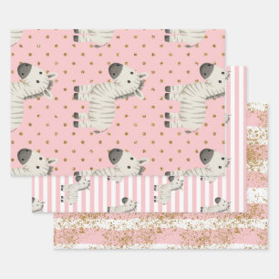 Süße Zebrawrap-Geschenkverpackung Geschenkpapier Set