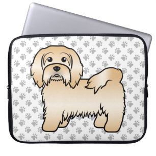 Süße Zeichnung eines rehbraunen Havanese Hundes Laptopschutzhülle