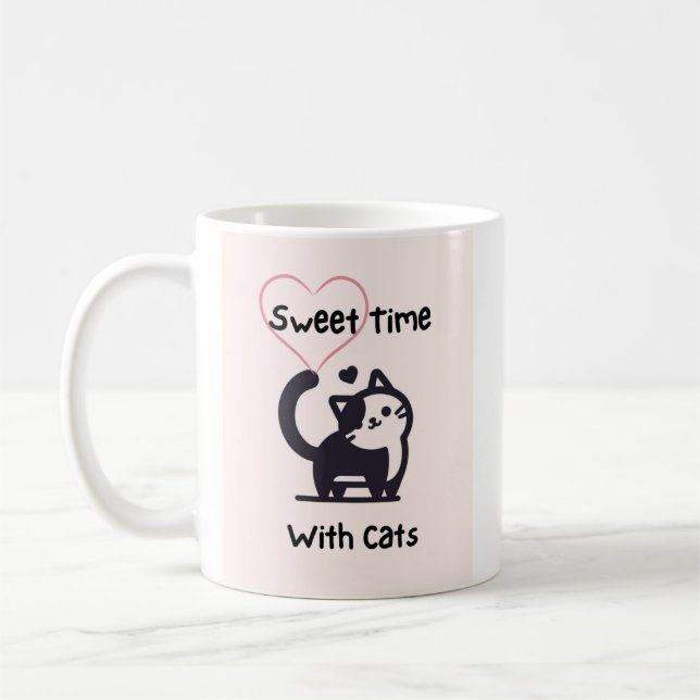 Süße Zeit mit Katzen Kaffeetasse (Links)