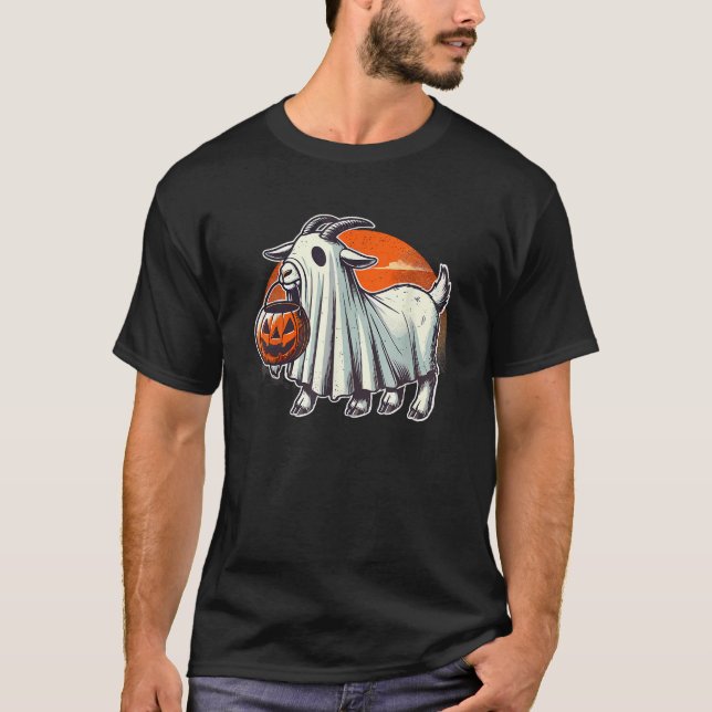 Süße Ziege Geist Wortspiel Meme Trick oder Treat L T-Shirt (Vorderseite)