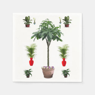 Süße Zimmerpflanzen Natur Papier Servietten