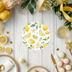 Süße Zitrone Baby Shower Runder Pappuntersetzer