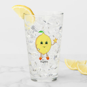 Süße Zitrone hält einen Stern Glas