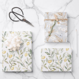 Süße Zitronen Hochzeit auf dich Geschenkpapier Set