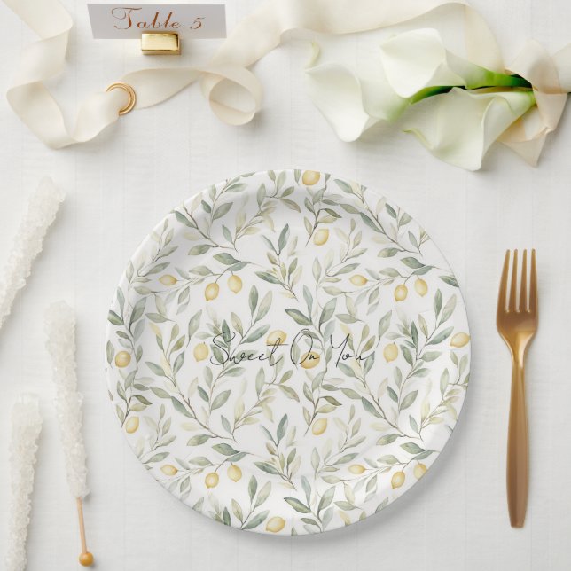 Süße Zitronen Hochzeit Pappteller (Hochzeit)