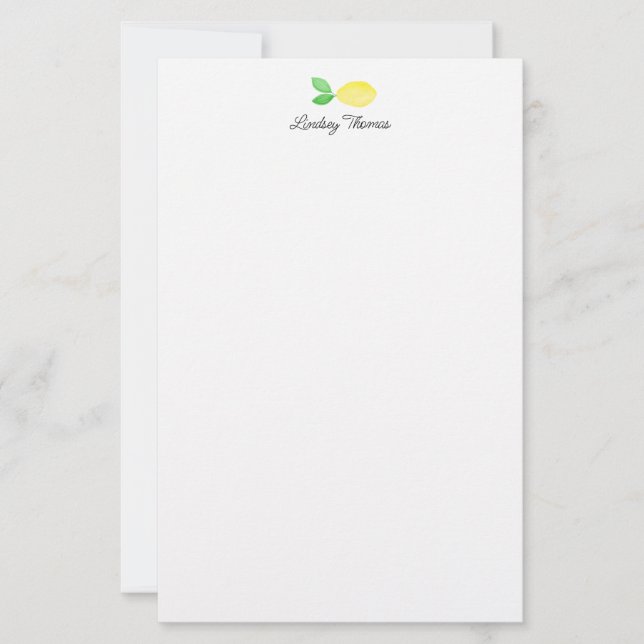 Süße Zitronen personalisierte Schreibwaren Papier (Vorderseite)