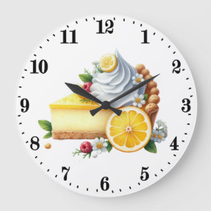 Süße Zitronenkuchenliebhaber Küche Große Wanduhr