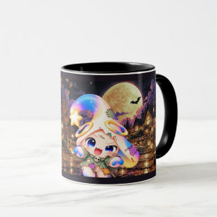Süße Zombie-Halloween-Tasse - Gruselige Kawaii-Kaf Tasse