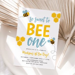 Süße zu Biene Ein 1. Bienentag Geburtstag Einladung