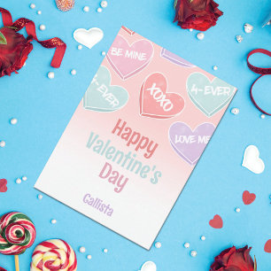 Süße Zuckerherzen Valentinstag Feiertagskarte