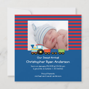 Süße Zug-Baby-Junge-Fotoankündigung Ankündigung