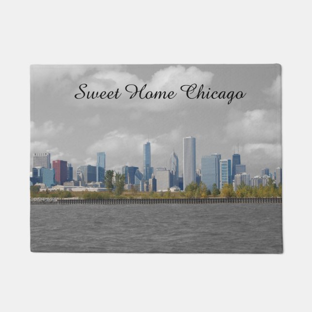 Süße Zuhause-Chicagoskylinefußmatte Fußmatte (Vorderseite)