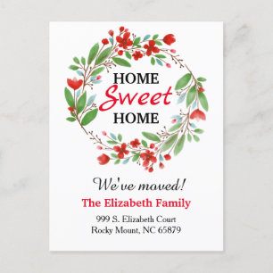 Süße Zuhause-neue Adressen-bewegliche Mitteilung Ankündigungspostkarte