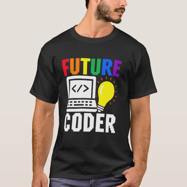 Süße zukünftige Coder-Kid-Karriere Computerprogram T-Shirt (Vorderseite)