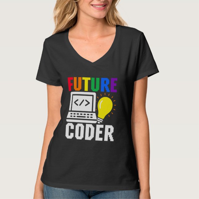 Süße zukünftige Coder-Kind-Karriere-Computerprogra T-Shirt (Vorderseite)