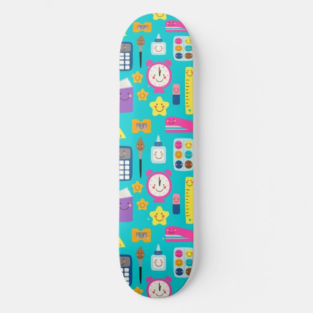 Süße Zur-Schule-Kawaii-Klassenzimmer-Ausrüstung Skateboard (Vorderseite)