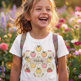 Süße Zurück zur Schule Äpfel Muster T-Shirt