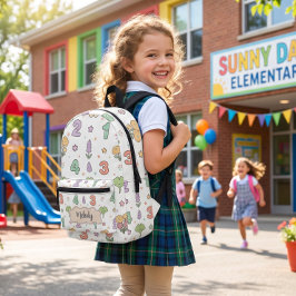 Süße Zurück zur Schule Zahlen Muster Bedruckter Rucksack