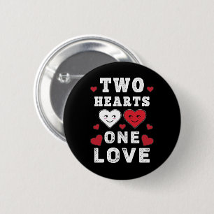 Süße zwei Herzen, eine Liebe Geburtstag Valentinst Button