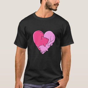 Süße zwei rosa Katzen, die in Form eines Herzens s T-Shirt