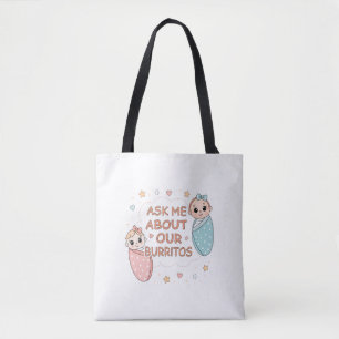 Süße Zwillinge Baby Burrito Ankündigung Illustrati
