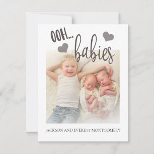 Süße Zwillinge Foto Geburtsankündigung Oh Babys Ankündigung