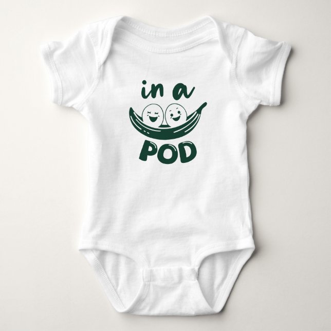 Süße Zwillinge zwei Erbsen Schote  Baby Strampler (Vorderseite)