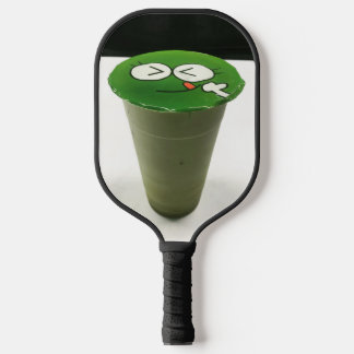 Süße zwinkernden grüne Frosch Matcha-Boba-Milchtee Pickleball Schläger